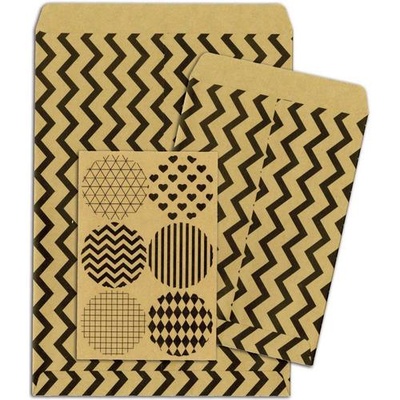 Конверти-пакетики з крафт-паперу BoBunny - Kraft Gift Bags Chevron
