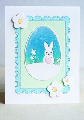 Ніж для вирубки від Poppystamps - Double Stitch Scalloped Rectangle Frames