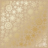 Аркуш одностороннього паперу з фольгуванням Golden Snowflakes Kraft, ТМ Fabrika Decoru