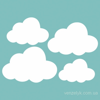 Чипборд від Вензелик - Набір хмар, розмір: 70x100 мм