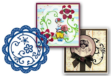 Набір ножів для вирубки Marianne Design Creatables - Scallop Circle Frame & Flowers