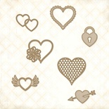 Чипборд Blue Fern StudiOs-Eclectic Hearts