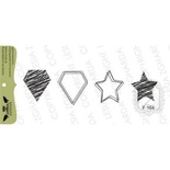 Набор акриловых штампов Lesia Zgharda F164 Брюлики и звездочки дудлинг, 4 шт
