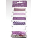Набор ленточек, 6 шт., сиреневая гамма, разной ширины: 0,3-1см, 1 м