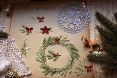 Набір ножів для вирубки від Scrapfriend - Різдвяний вінок, 9 шт.