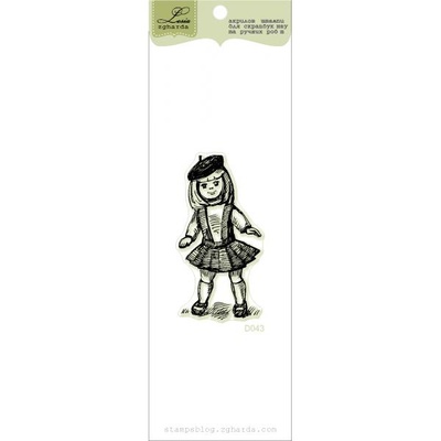 Акриловый штамп Lesia Zgharda D043 Кукла, размер 2,8х5,5 см.