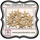 Набір фігурок з чіпборду Jenni Bowlin Mini Chipboard Pieces - Star, 24 штуки