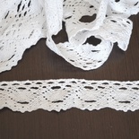 Мереживо бавовняне, в’язане, колір білий, ширина 3.5см, довжина 90 см