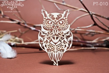 Чипборд від Вензелик - Сова 03, розмір: 52x83 мм