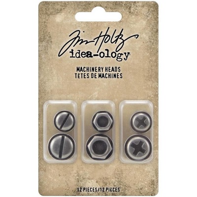 Набір металевих прикрас Tim Holtz - Idea - Ology Metal Machinery Heads, 12 штук