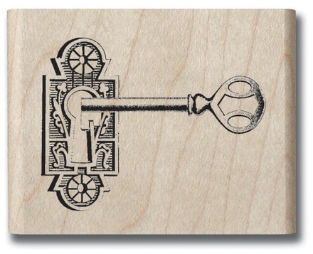 Набор резиновых штампов Hampton Art/Graphic 45 - Romantique Key, на деревянном блоке