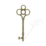 Металева прикраса/ підвіска "Ключ", 75x28 мм, антична бронза, 1 шт.