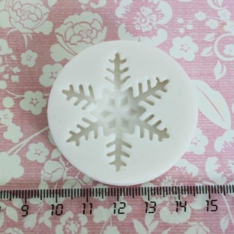 Силиконовая форма (молд) - Снежинка средняя, размер: 37 мм