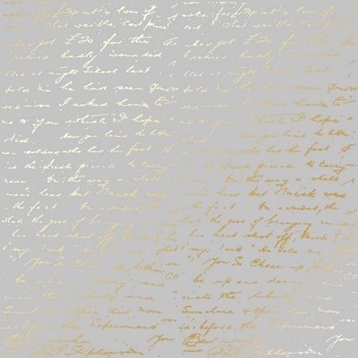 Аркуш одностороннього паперу з фольгуванням Golden Text Gray 30,5x30,5см, ТМ Фабрика Декору