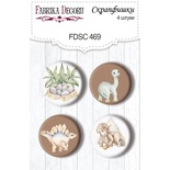 Скрап-фішки набір 4шт. Dinosauria 469, ТМ Фабрика Декору