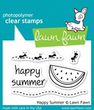 Штампи + ножі від Lawn Fawn - Happy Summer, 5шт. + 3 шт.