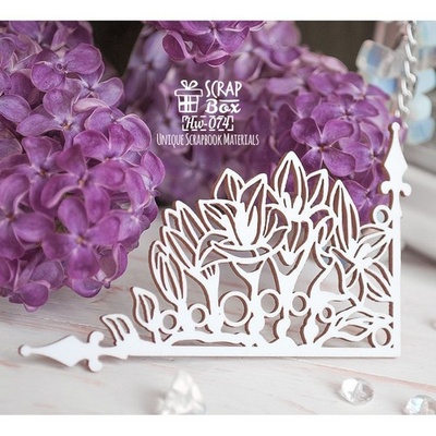 Чипборд ScrapBox - 1 куточок з фрезією Hw-074