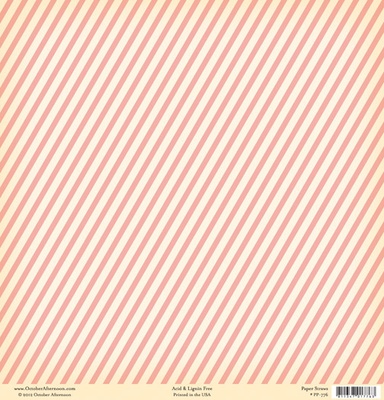 Лист двусторонней скрапбумаги от October Afternoon - “Cakewalk” Collection - Paper Straws, 30х30