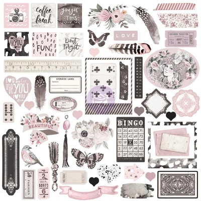 Набор высечек из чипборда  Prima - Rose Quartz Ephemera Cardstock Die-Cuts