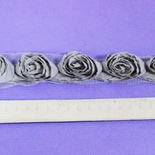 Стрічка з Трояндочками, колір: сірки-коричне, ширина 3,5-5,5см, 30 см