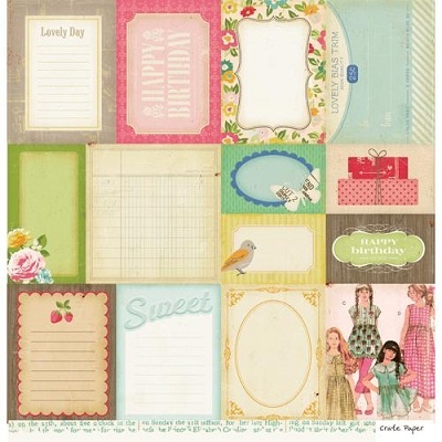 Аркуш з картинками Crate Paper - Accent Cuts Pretty Party, 30x30 см, двосторонній