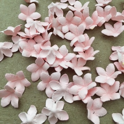 Пласкі квіточки — 5 загострених пелюсток, діаметр 13 - 15 мм, колір на вібир, 50 шт.