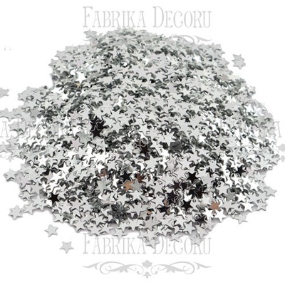 Паєтки зірочки міні, колір старе срібло 010, ТМ Фабрика Декору