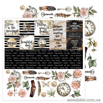 Двусторонний лист от WOODchic "Відлік часу" - 7, 30,5х30,5см