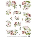 Папір для декупажу "Півонії", розмір: 35x50 см