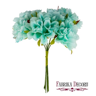 Набір квітів черешні, аквамаринові, 6 шт., ТМ Фабрика Декора