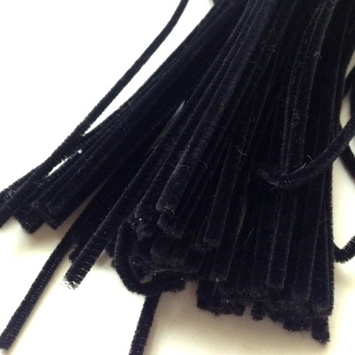 Синельная проволока, цвет черный, 30 см, 1 штука