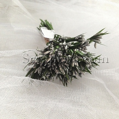 Гілки-тичинки, колір срібло, пучок з 12 штук