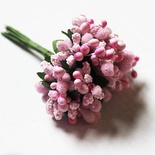 Веточки с ягодками, цвет розовый, 12 штук
