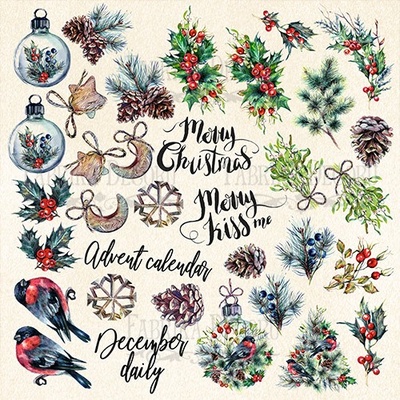 Лист с картинками для вырезания The spirit of Christmas, ТМ Фабрика Декору