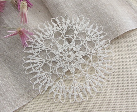 Затишний декор від LESHCHENKO - Вʼязана Серветка №52, 9,5см, 1шт.