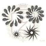 Набір акрилових штампів Lesia Zgharda FL101 Квіти з сердечками