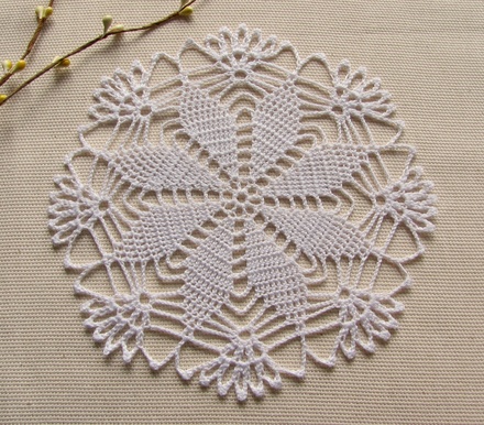 Затишний декор від LESHCHENKO - Вʼязана кругла Серветка "Elena", 18 см, 1шт