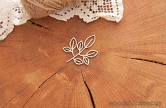 Чипборд "Гілочка з листочками" від WOODchic, 6x4.8 см