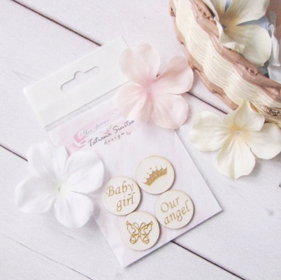 Набір деревʼяних фішок від ТМ Тетяна Синиця - "Міс", 4 шт., діаметр 25 мм