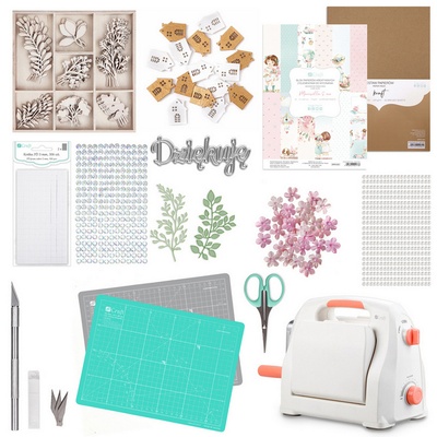 СУПЕР - ПРОПОЗИЦІЯ! Машинка для вирубки і тиснення dpCraft A5 (15cm), стартовий набір 2023 (3 частини)