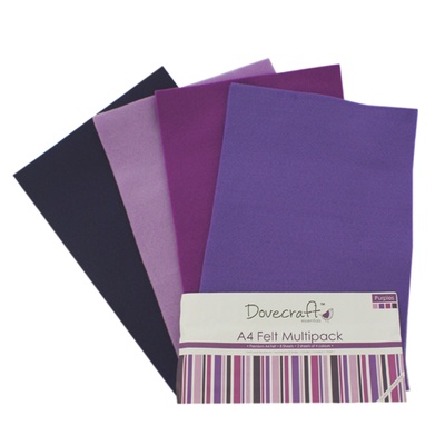 Набір відрізків фетру від Dovecraft - Felt Multiple Pack - Purples, 8 шт.