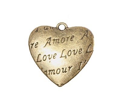 Металева підвіска від ScrapBerryʼs - серце, 2,7x2,7, 1 шт.