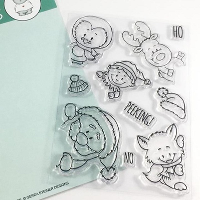 Набор штампов Gerda Steiner - Peeking Friends 4x6 Clear Stamp Set