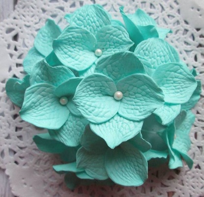 Гортензії з фоамірану, діаметр 35 мм, колір м'ятний, 5шт.