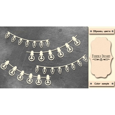Набір чіпбордів Гірлянди з лампочок 370, колір молочний, ТМ Фабрика Декору