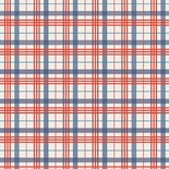 Тканина 100% бавовна - клітинка блакитно - червона тонка, 45x55см