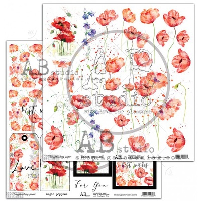 Аркуш скрап-паперу ABstudio - elements "Magic Poppies"