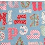 Бавовна великої абетки, розмір літер 5 - 9 см (Корея) - темно - блакитний, 45x55cм