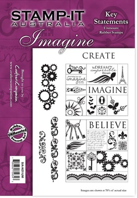 Набір гумових штампів від Crafter's Companion - Key Statements, 6 шт.