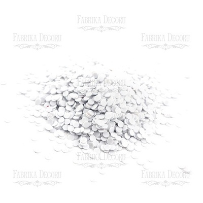 Паєтки круглі пласкі, білі 403, ТМ Фабрика Декору